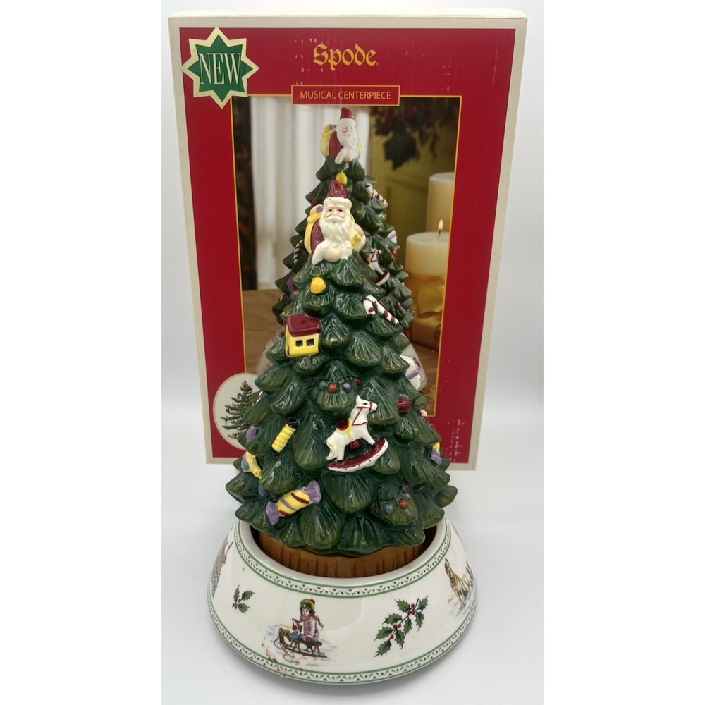 Spode Annual Christmas Tree Musical Centerpiece Rotating Bottom w/ Box 2008